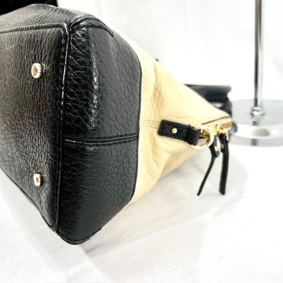 Kate Spade Berkeley Lane  Satchel Purse Cream Black Leather FREE Scar+Phone C(25 - Picture 9 of 16